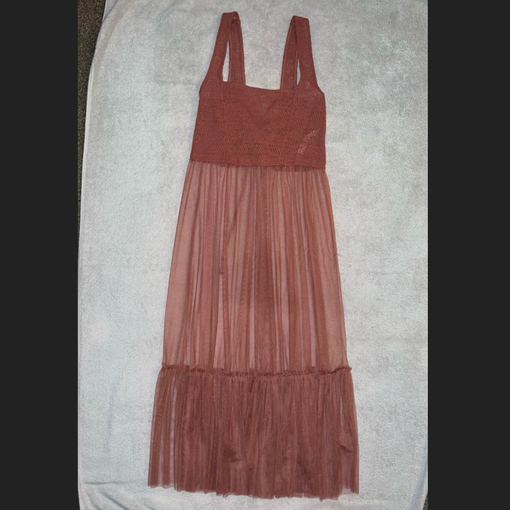 Free People Intimately C'est La Vie Sheer Tulle Sleeveless Dress - Picture 3 of 6